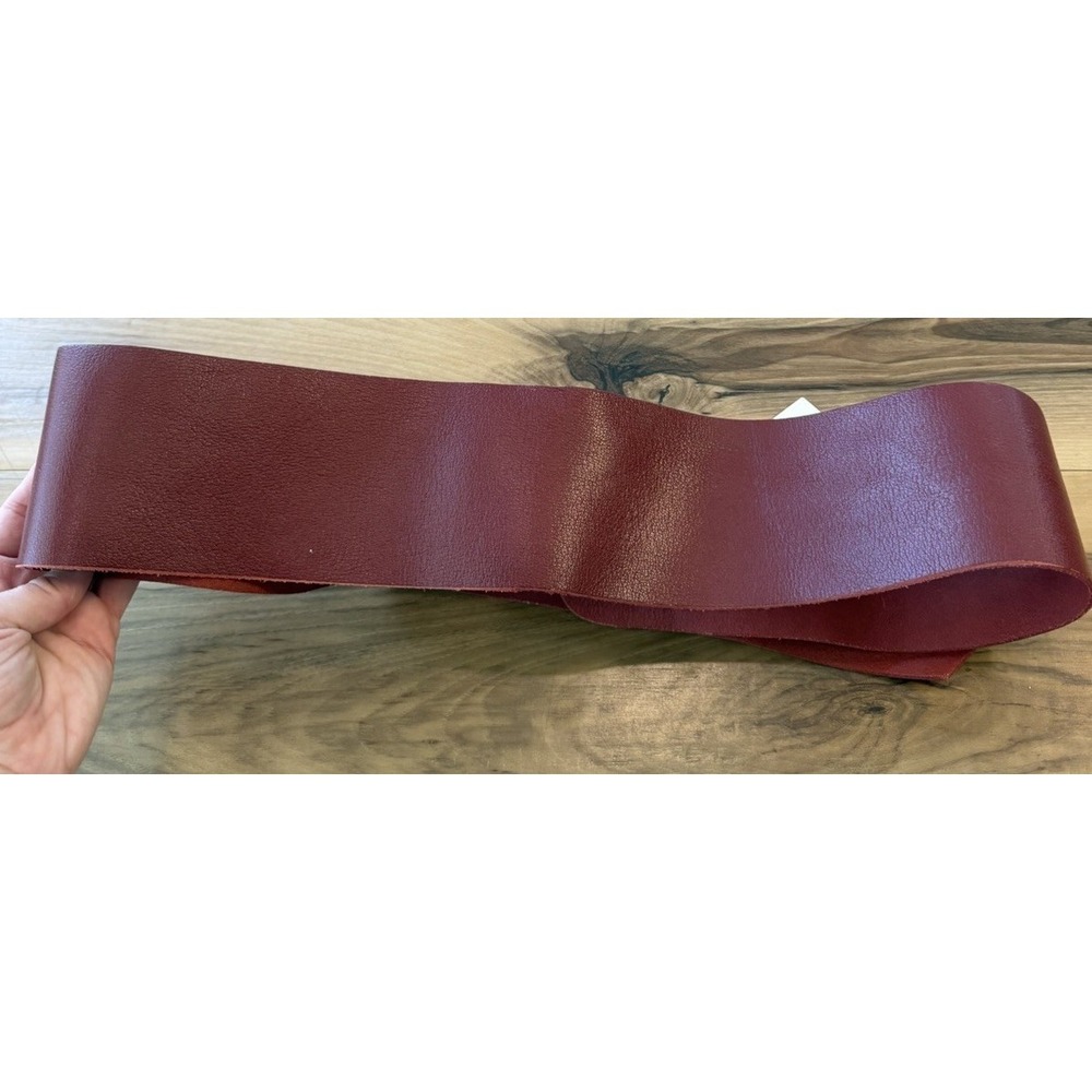 Chico's Wide Genuine Leather Belt Red Zebra Rhinestone Disc Buckle Glam Boho M - Picture 8 of 12